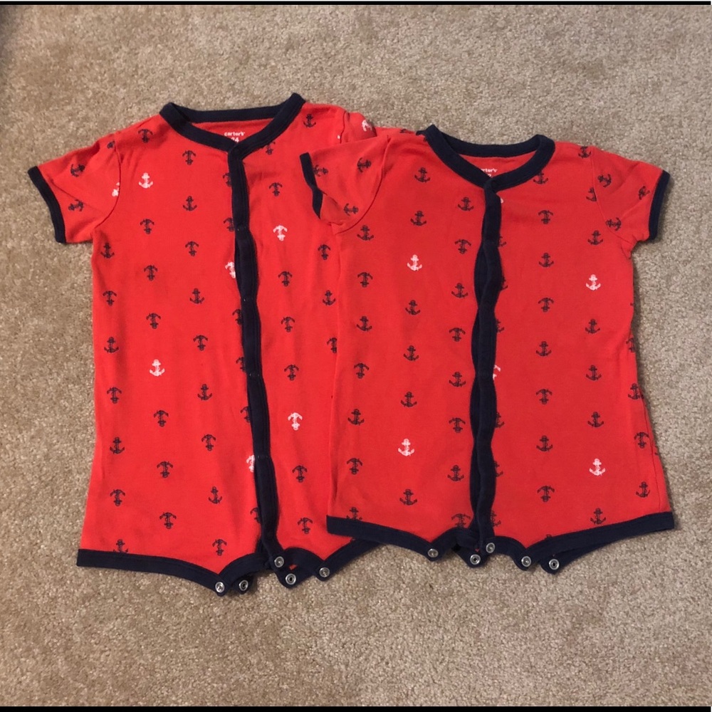***TWINNING*** 12mo & 24 mo matching boys rompers